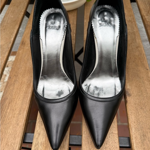 Zara classic black leather high heels EUR 36 - Picture 2 of 7